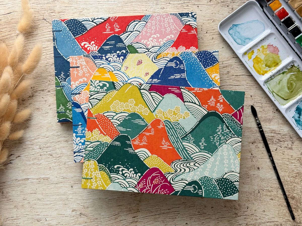 Collection de carnets d'aquarelle découverte faits main