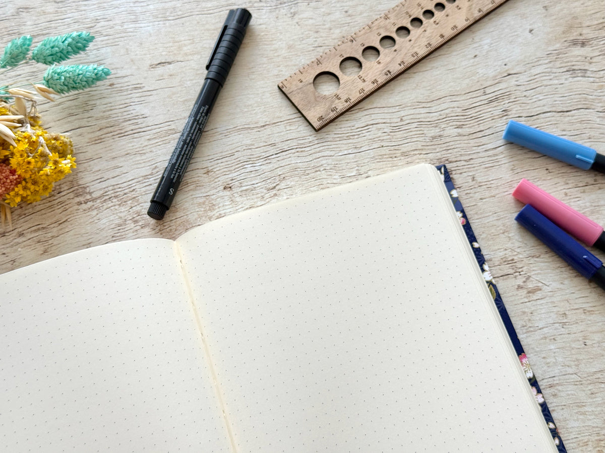 Pages intérieures à points pour bullet journal 