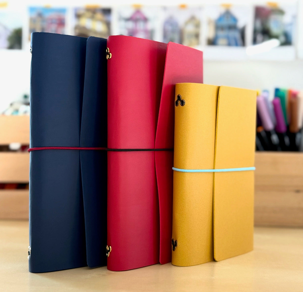 Carnet rechargeable fait main en Bretagne, en matière végétale à base de pomme, 3 formats au choix