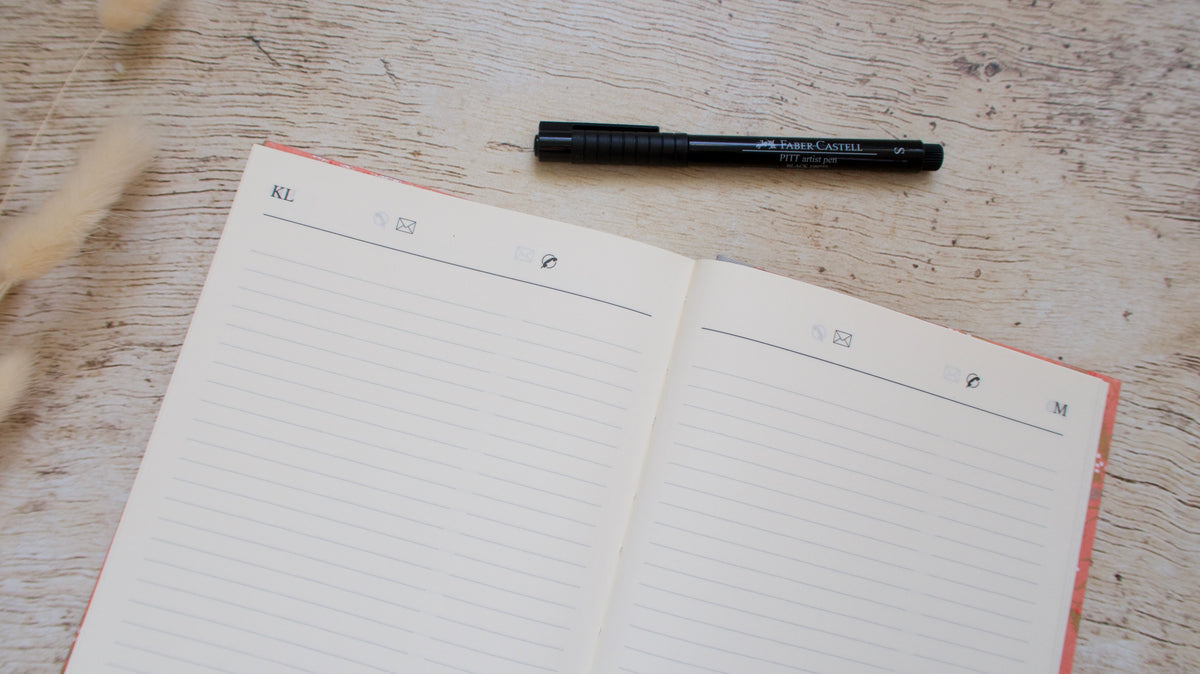 Agenda perpétuel personnalisable, couverture au choix, format moyen ou A5, fait main