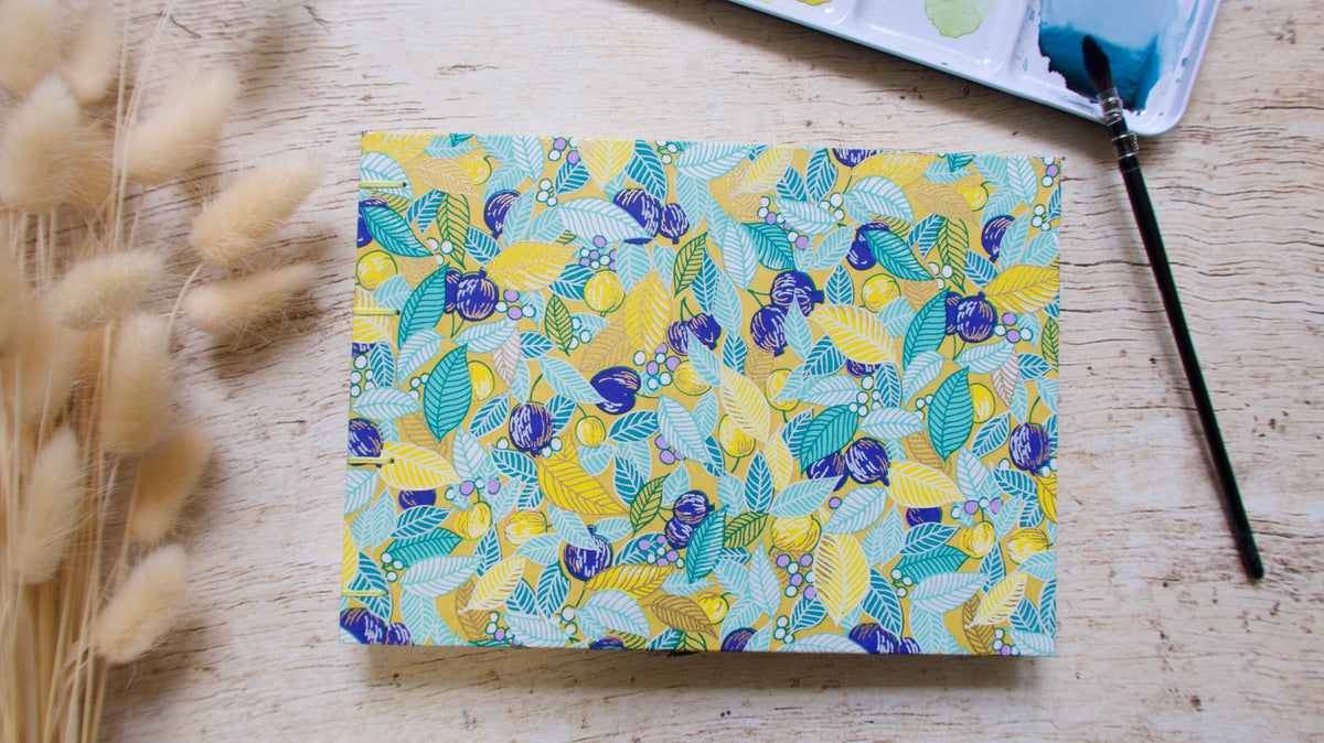 Carnet d'aquarelle A5 personnalisable, papier 100% coton 300 g au choix, reliure copte, fait main