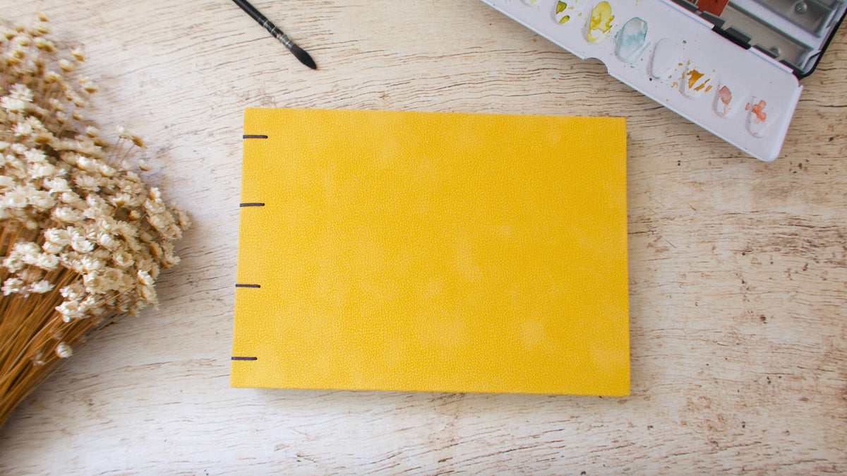 Carnet d'aquarelle A5 personnalisable, papier 100% coton 300 g au choix, reliure copte, fait main